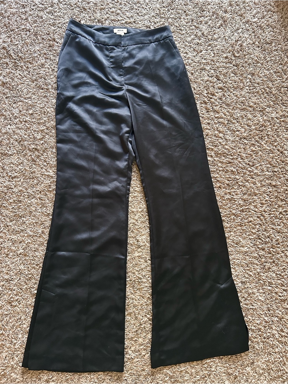 Jason Wu Black Satin Wide-Leg High Waist Pants Women’s Size 2 - Picture 4 of 7